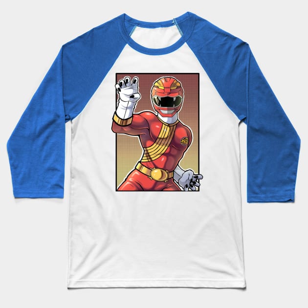red ranger Baseball T-Shirt by fancy ghost
